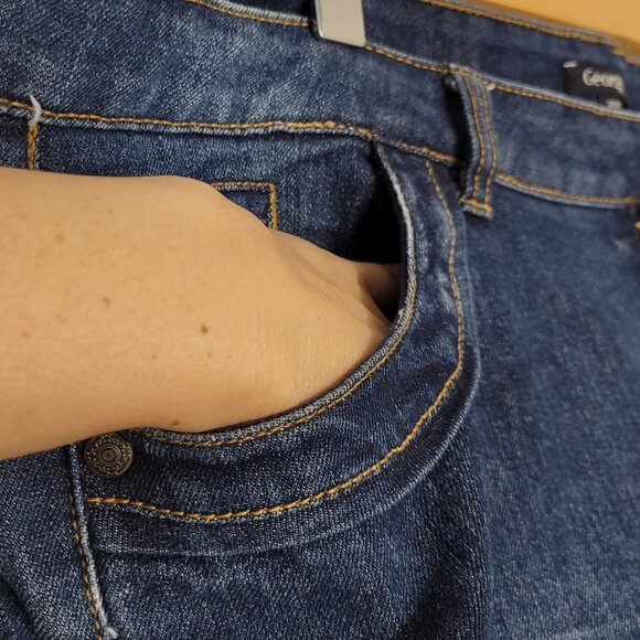 George Plus Women's Blue Denim Front Zipper 4 Pockets Jeans Shorts Size 20W - Picture 10 of 13